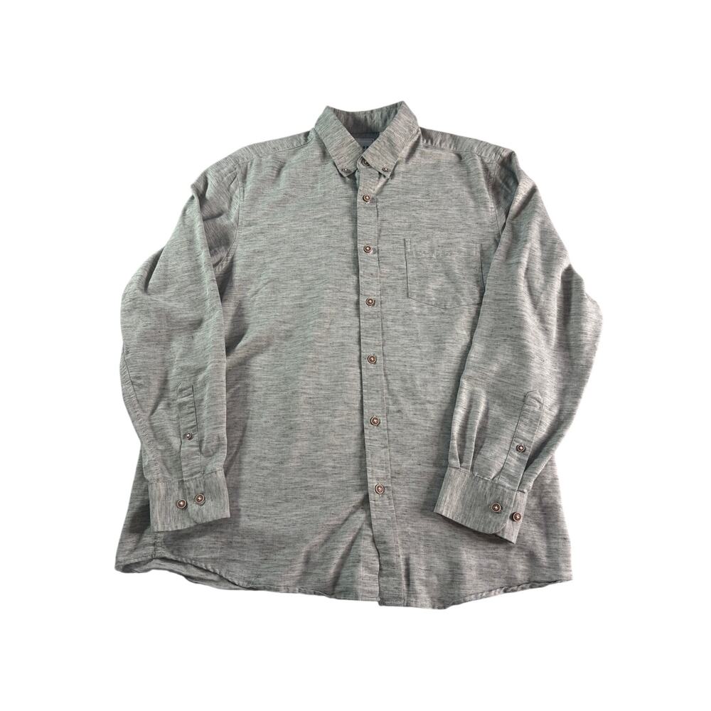 ROWM Men’s Large Gray Heather Button Down Shirt Long Sleeve Casual Dillard’s